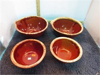 HULL BROWN DRIP POTTERY MIXING BOWLS - LG HAS CHP