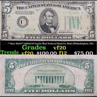 **Star Note** 1934a $5 Green Seal Federal Reserve