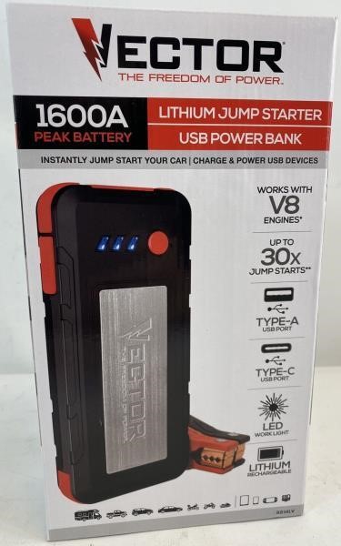 NEW Vector SS16LV 1600A Lithium USB Power Bank & J