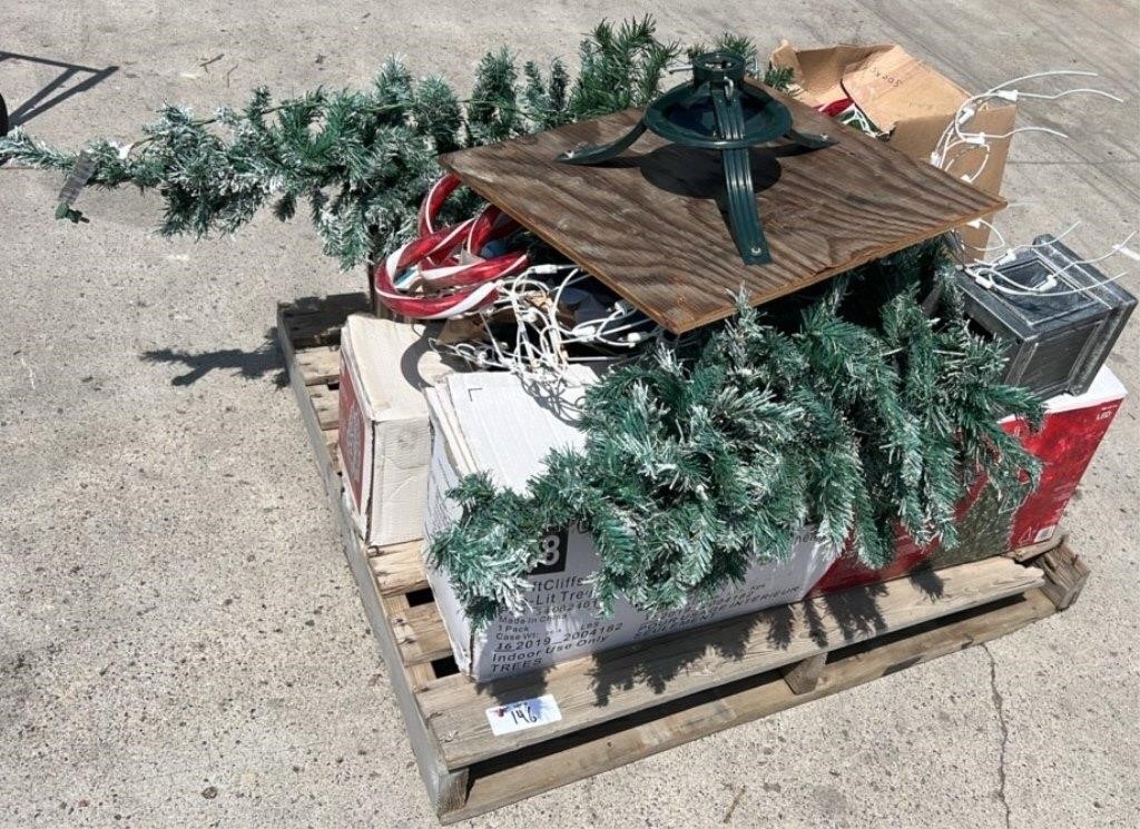 Pallet of Christmas Decorations