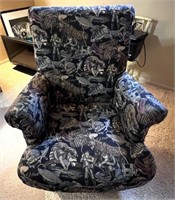 Upholstered Padded Office Chair on Wheels & Mat