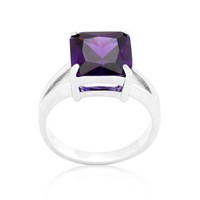 Elegant Princess 5.50ct Amethyst Solitaire Ring