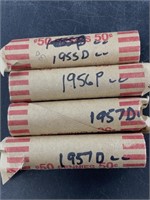 4 rolls of wheat cents