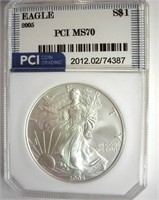 2005 Silver Eagle MS70 LISTS $150