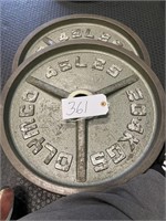 (2) 45 lbs Metal Weight Plates