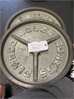 (2) 45 lbs Metal Weight Plates