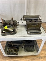 4pc Antique Typewriters: Oliver Smith & Corona etc