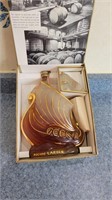 Vintage cognac bottle in box