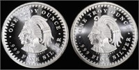 (2) 1 OZ .999 SILVER AZTEC CALENDAR ROUNDS