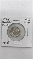 1964 Roosevelt Dime 90% Silver