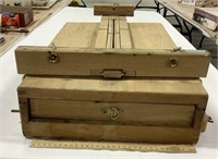 Wooden folding easel w/ drawer
