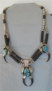 Sterling and beaded turquoise Native American