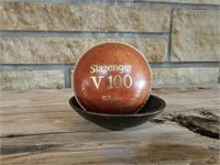 Slazenger 5.5 oz leather cricket ball w/brass bowl