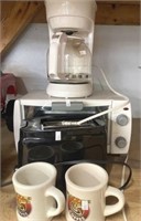 Coffee Pot, Toaster Oven, Toaster, Coffee Mugs