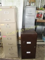 3pc Steel Filing Cabinet - Metal Storage Drawers