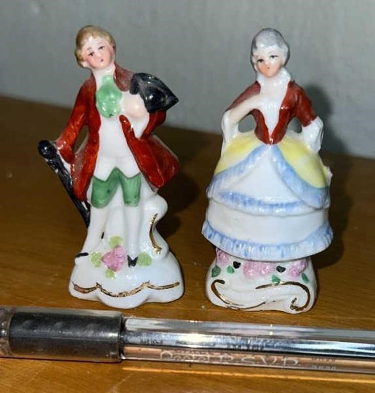 Vintage Porcelain Figurines Colonial Man And