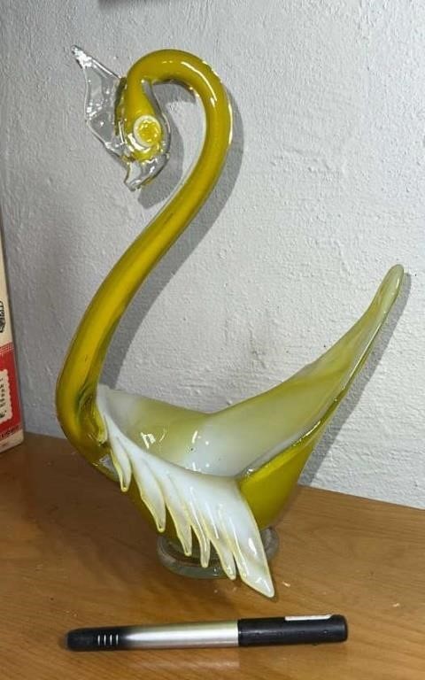 Vintage Hand Blown Swan