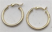 Sterling Silver Gold Tone Hoop Earrings