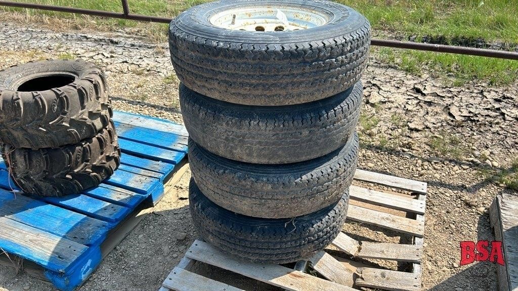 4- ST 225/75R-15 tires on 6 hole rims