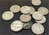 (12) Jefferson Silver War Nickels
