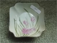 Japanese hand painted square floral dish