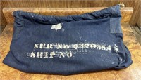 Vintage navy denim duffel bag