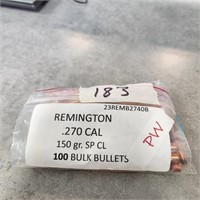 100- .270cal Remington Bullets