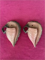 Hull,pair Ebbtide W13, 7.5", pink and black shells