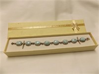 Ladies sterling silver Larimar stone bracelet