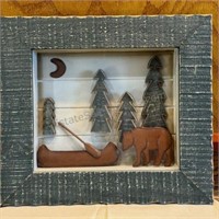 Bear Country Wood Shadow Box 13”x12