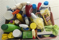 Box lot of cleaning supplies