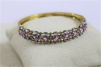 Pink sapphire bangle bracelet