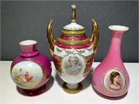 3 VTG Austrian Pink Vases