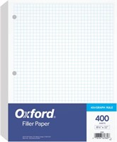 Oxford Filler Paper, 8-1/2" x 11", 4 x 4 Graph R