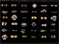 36 New Fashion Rings - various sizes and styles