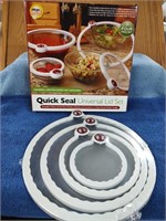 Quick Seal Universal Lid Set - 4 Pc -NIB