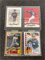 (4) Signed Baseball Cards