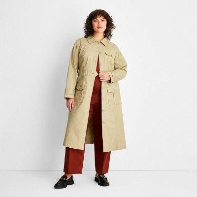 Long Sleeve Belted Trench Coat 3x