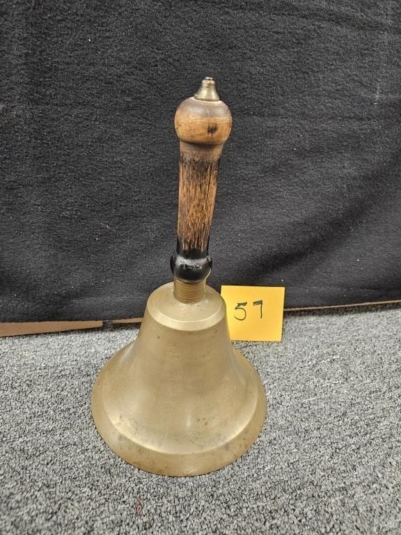 Antique Brass School Bell. Lg