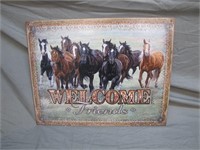 Welcome Friends Horse Wall Sign