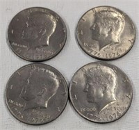 4 BICENT. KENNEDY HALF DOLLARS