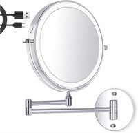 8 Inch Wall Mounted Makeup Mirror USB Rechargeable