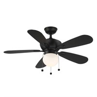 44 in. LED Indoor Matte Black Ceiling Fan