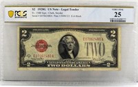 PCGS 25 $2 RED SEAL 1928G LEGAL TENDER