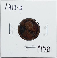1913-D  Lincoln Cent   F