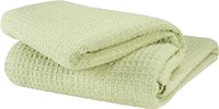 New GLAMBURG 100% Cotton Thermal Blanket, Breathab