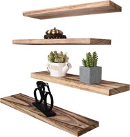 HXSWY 24"" Rustic Floating Shelves Set of 4