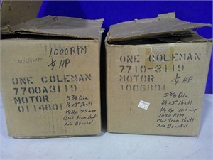 1/4, 1/2hp Coleman motors