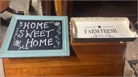 Farm Fresh Metal Tray and Home Sign