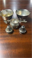 Silver Plate Tea Strainer and Small Bowls